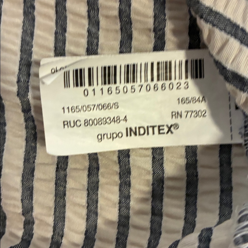 Zara Blue and Cream Striped Blouse - Picture 6 of 6